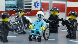 Lego Zombie Human Apocalypse Part 2 | Swat Zombie Defense in Hospital | Lego Stop Motion Animation