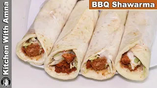 BBQ Shawarma With Homemade Bread and Sauce | Chicken Shawarma Recipe | Kitchen With Amna