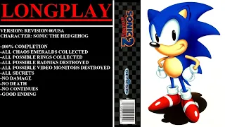 Sonic the Hedgehog 2 [Rev 00/USA] (Sega Genesis) - (Longplay - Sonic Alone | 100% Completion)