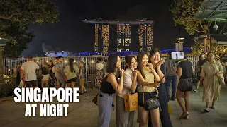 Singapore City: Fireworks at Night (4K HDR with Binaural City Sounds)