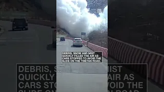 Tibet avalanche caught on dash camera | #shorts #newvideo #trending #subscribe