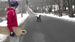 Winter Longboarding: Sliding Practice