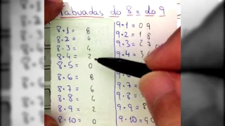 ⏱ TABUADA FÁCIL E RÁPIDA DO 8 E DO 9 👉🏻 Minuto Matemática