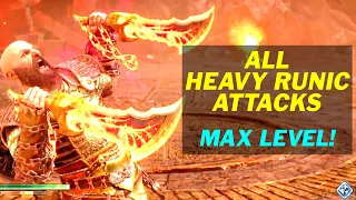 BLADES OF CHAOS - ALL MAX LEVEL HEAVY RUNIC ATTACKS | GOD OF WAR RAGNAROK 4K