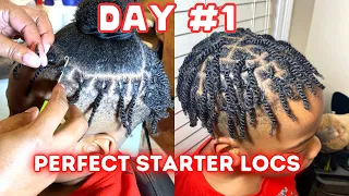 Tutorial on Perfect🔥 MEN Two strand twist|Starter Locs|Interlocking crochet|Men short hair