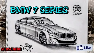 How to draw BMW 7 SERIES/LUXURY SEDAN//Lakshay babbar