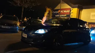 "CRAZY CAR MEET" !!HUGE FLAMES!! POLICE DIDN'T EVEN CARE!