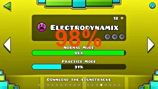 Geometry dash - Electrodynamix 98% (all coins)