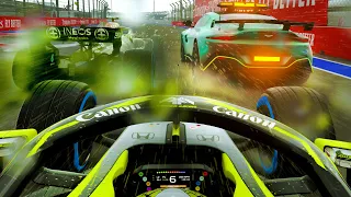 ASTON MARTIN SAFETY CAR OUT! PUNCTURES IN THE WET! - F1 2021 MY TEAM CAREER Part 33