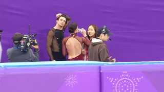 2018-02-20 Medalists after the free dance