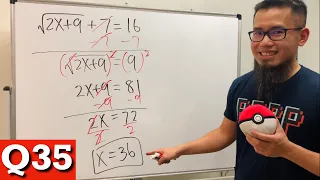 Solving a square root equation by squaring both sides