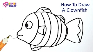 How to draw a clownfish step by step