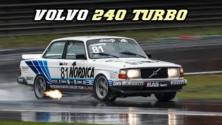 Volvo 240 Turbo Group A replica | Flames & fly-by's | First race at Zolder 2020