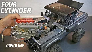 Fitting a Miniature 4 CYLINDER Engine (17.5cc) + Gearbox on the 4x4!