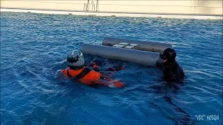 Helicopter crew Belgian Air Force NH90 SAR  Cold water training.