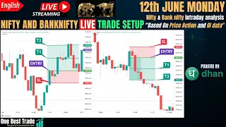 🔴Live Nifty intraday trading | Bank nifty live trading | Live options trading | 12th JUNE 2023 dhan