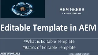 Editable Template #1 |  Editable Template in aem