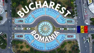 Bucharest, Romania - a city of contrasts (drone 4k)