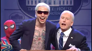 Pete Davidson's Tatted Up 'Joe Biden' From 'Real Universe' Sets President Straight On 'SNL'