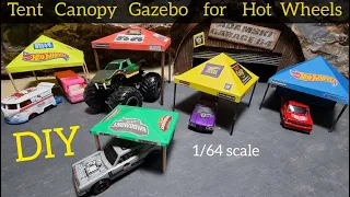 DIY Hot Wheels car show tent / canopy papercraft diorama gazebo for 1/64 diecast