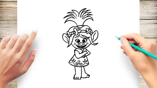 How To Draw Poppy from Troll Movie