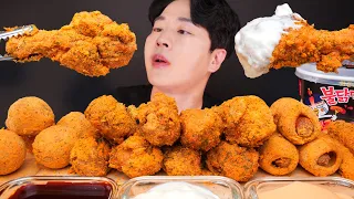 ASMR MUKBANG | KOREAN CHEESE CHICKEN CHEESE BALLS CHEESE CORN DOG STICK EATING SOUNDS 먹방