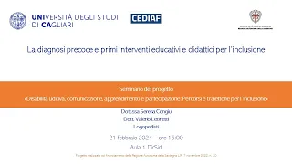 1° Seminario CEDIAF: "La diagnosi precoce e primi interventi educativi e didattici per l’inclusione"