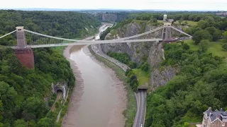 Clifton Suspension Bridge near Bristol - drone 4k footage