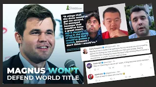 Chess World Reacts to Magnus Carlsen GIVING UP The World Title