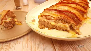 Bacon Wrapped Ham and Cheese Meat Roll | Quick and easy recipes