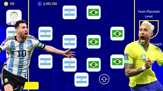 ARGENTINA X BRAZIL!! 😱😱 BEST SPECIAL X SQUAD BUILDER!! EFOOTBALL 2023 MOBILE