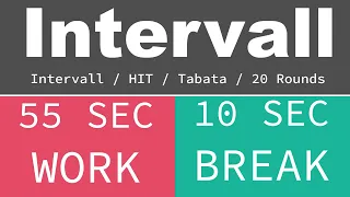 BEST SPORT INTERVAL TIMER  - 55 sec Exercise / 10 sec Break / 20 Rounds / GYM TABATA HIT - TIMER