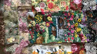 #roxysjournalofstitchery make a slow stitch wall hanging with embroidery & vintage fabrics - part 1