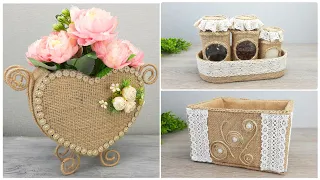 Made original things for the home from burlap