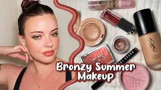 Bronzy Summer Makeup + NEW Dior Rosy Glow Blush!! | Julia Adams