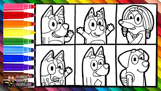 Dessiner et Colorier Bluey et Ses Amis 🐶❤️🧡💛💚💙💜🌈 Dessins Pour les Enfants