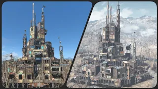 BIGGEST FALLOUT 4 SETTLEMENT BUILDING EVER 'A Red Rocket Build Tour full of Defense Ideas and mods'