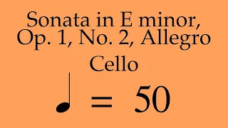 Suzuki Cello Book 4 | Sonata in E minor, Op. 1, No. 2, Allegro | Piano Accompaniment | 50 BPM