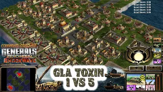 Gla Toxin 1 vs 5 HARD - Command Conquer Generals Zero Hour Shockwave (Bay of Pigs)