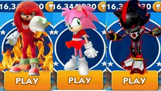 Sonic Dash - Sir Knuckles VS Lego Amy VS Metal Shadow  _  Movie Sonic vs All Bosses Zazz Eggman