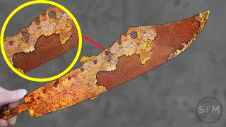 Rust is Peeling this Big Knife - Restoration Old Rusty Knife