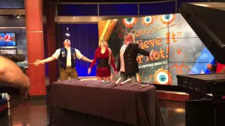 Behind the scenes sword swallowing at WESH TV Orlando