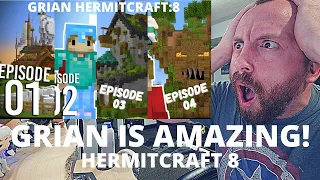 WATCHING GRIAN And HERMITCRAFT For The FIRST TIME! (Season 8: Episodes 1, 2, 3 & 4!)