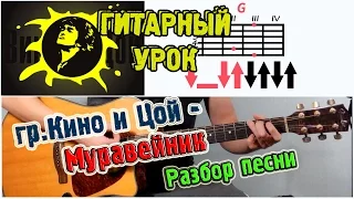 гр. Кино Цой - Муравейник ♫ РАЗБОР АККОРДЫ ♫ Уроки игры на гитаре