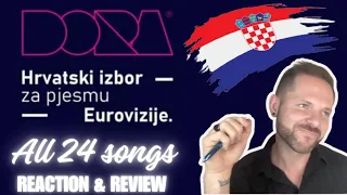 DORA 2024 ALL 24 SONGS REACTION | 🇭🇷 DORA 2024 TOP 10 🇭🇷 | CROATIA EUROVISION 2024