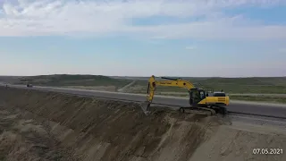 Дрон DJI Mavic 2 Pro/Строительство автодороги Караганды-Балхаш/Road construction