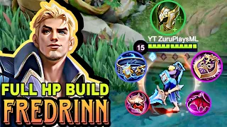 BEST TANK JUNGLER 🔥 12000HP FREDRINN 19 ASSIST WITH FULL HP BUILD 💪 BEST BUILD 2023 MLBB ZuruPlays