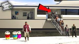 GTA 5 : Franklin First Ship Experience With Shinchan & Pinchan in GTA 5 ! JSS GAMER ( GTA 5 Mods )