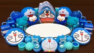 BLUE DORAEMON | Mix Random Things into GLOSSY Slime | Satisfying Slime, ASMR Slime #655