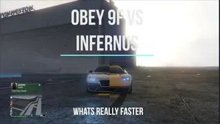 GTA 5- Infernus speed glitch vs obey 9f speed glitch